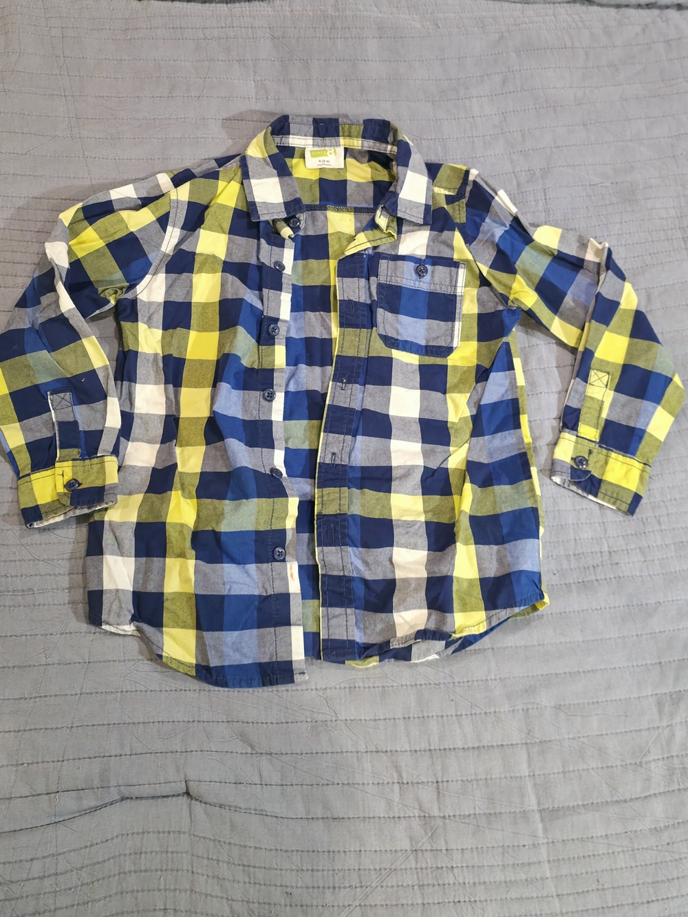 Crazy 8 Boys Plaid Button-Up Shirt - Blue & Yellow